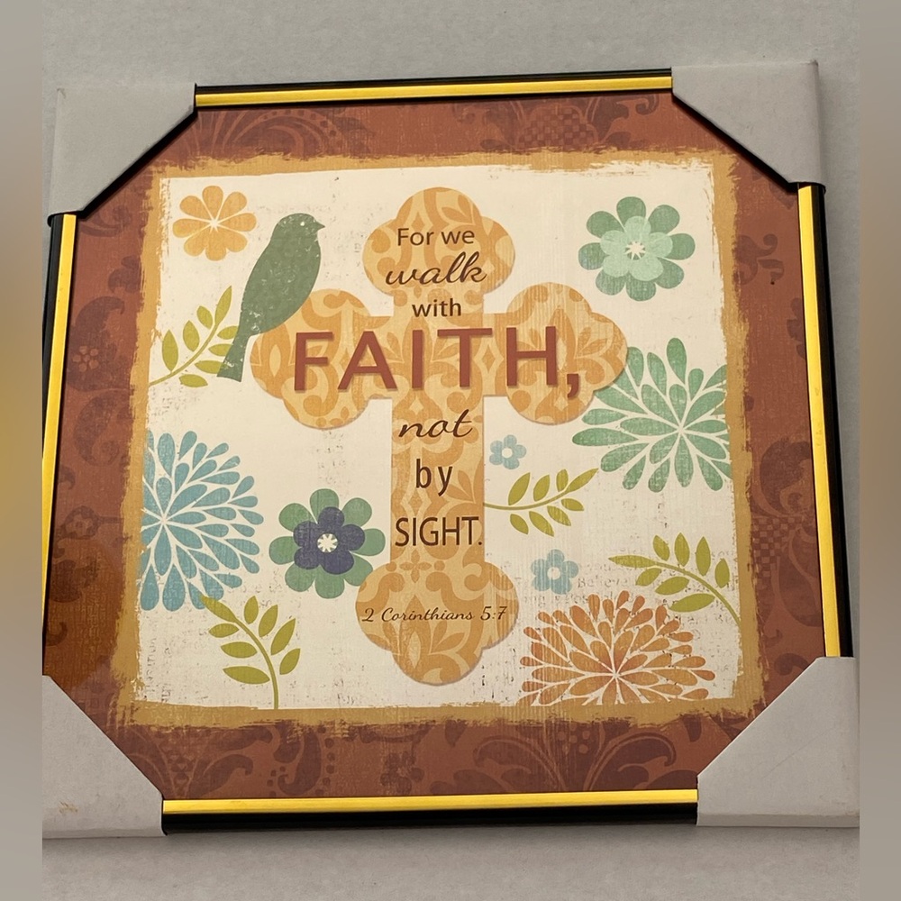 Inspirational Wall Art with Cross Design